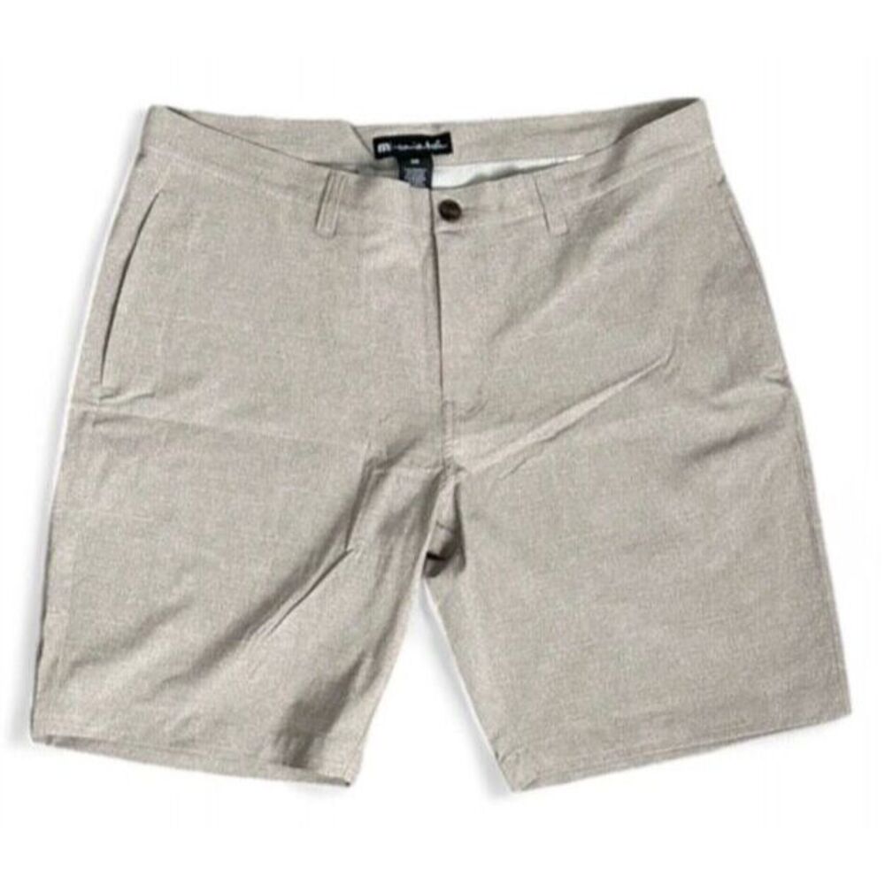 NWT Travis Mathew Grommet Khaki Brown Golf Polyester Cotton Spandex‎ Shorts 38